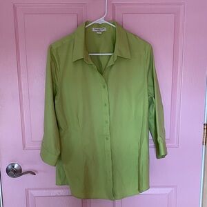 Coldwater Creek Green Button-Down Shirt